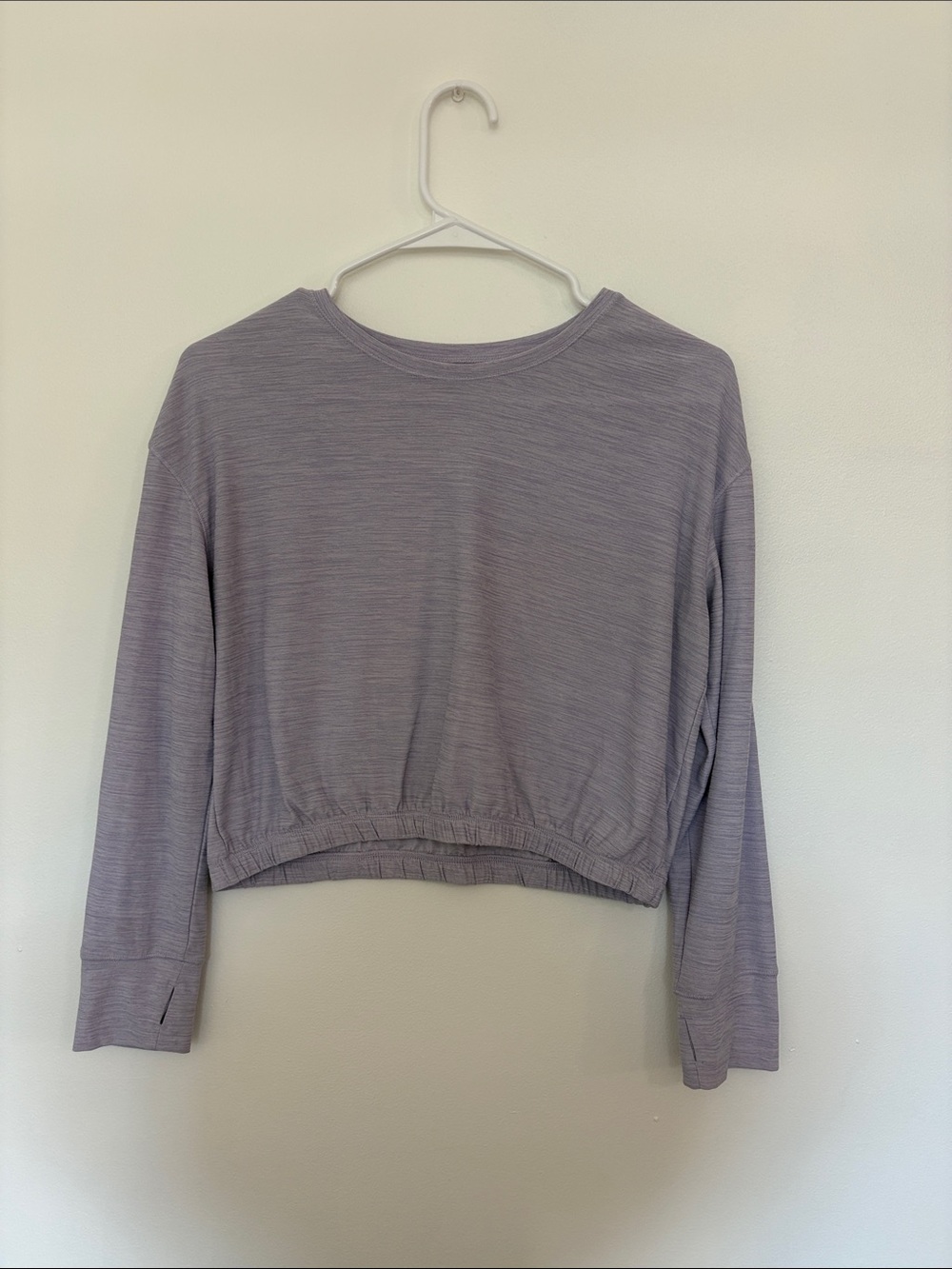 Old Navy Cropped Long-Sleeve Top in Light Lavender